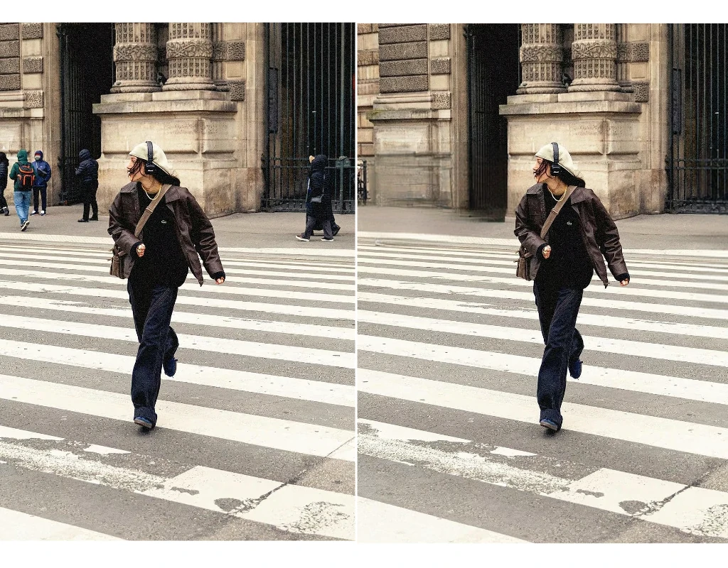 Remove-pedestrians by ZMO's AI photo editor